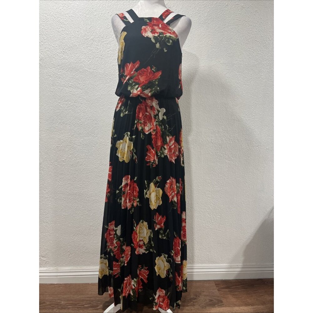 Premier‎ Amour Womens Maxi Dress Floral Pleated Size 2 Fairy Cottagecore